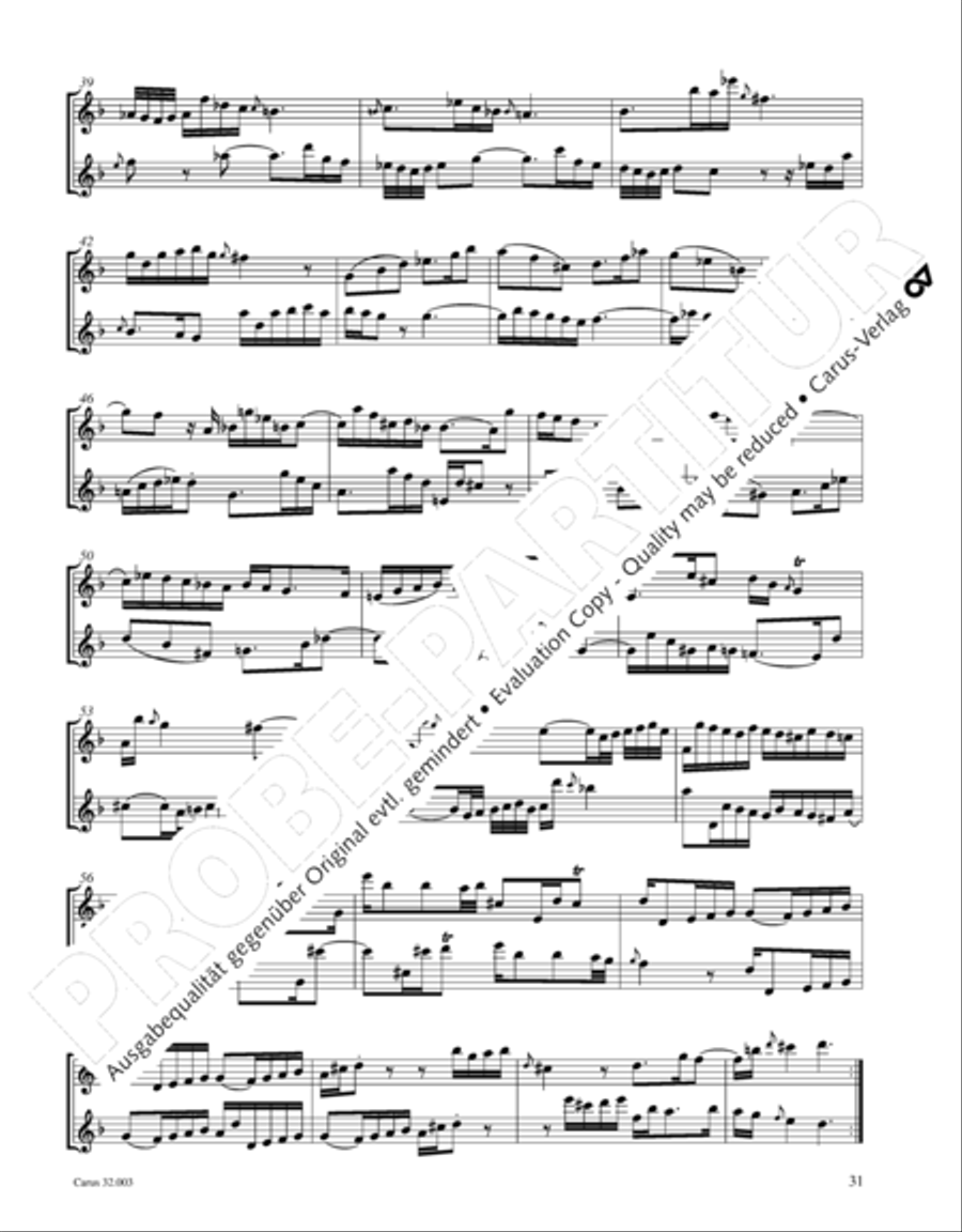 Gesamtausgabe Band 3 (Kammermusik: Duette, Solo- und Triosonaten) Score scores gallery preview page 52
