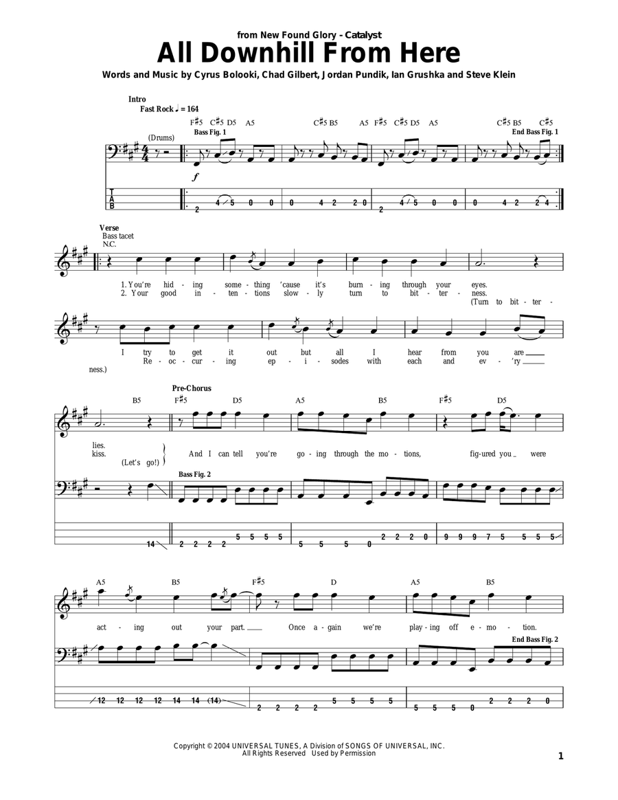 All Downhill From Here Acoustic Guitar scores gallery preview page 1
