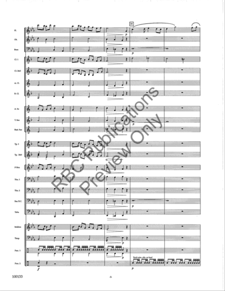 Along The Rio Grande (Score) Concert Band scores gallery preview page 8