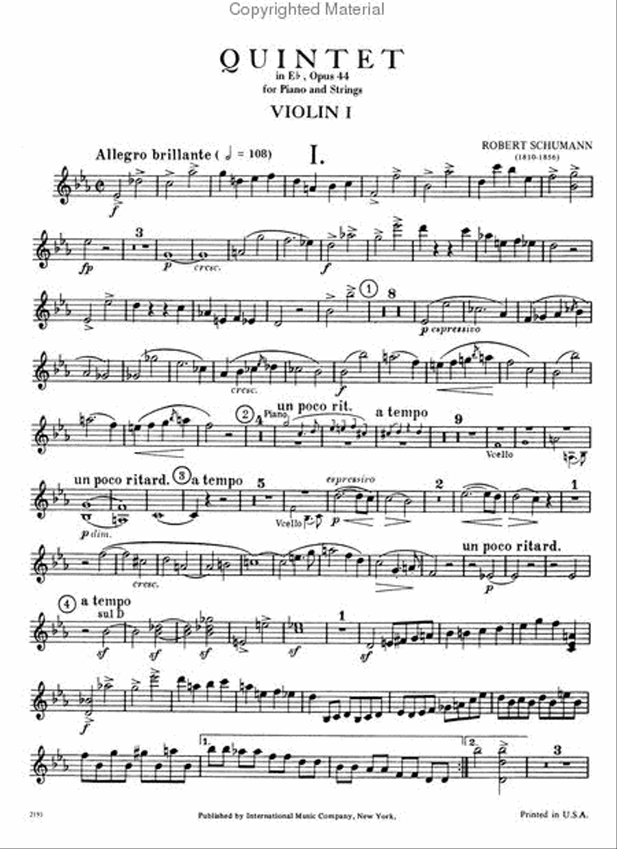 Quintet In E Flat Major, Opus 44 Piano Quintet scores gallery preview page 3