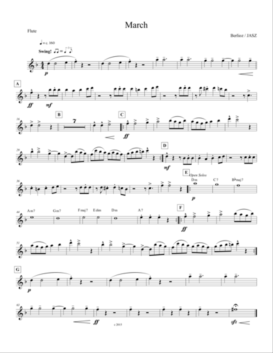 March to the Scaffold - Flute (C part) Jazz Ensemble scores gallery preview page 1