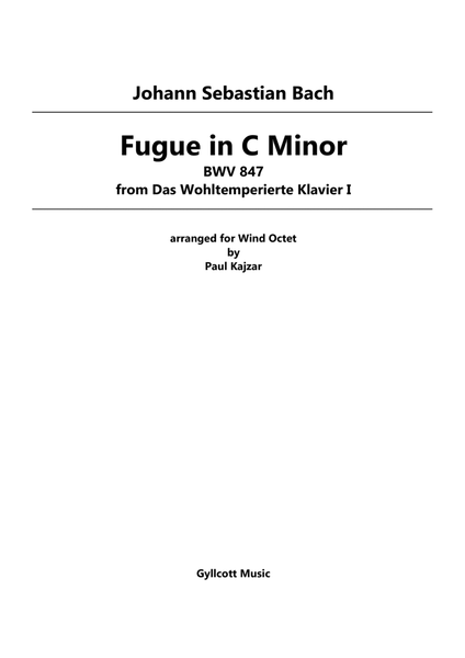Fugue in C Minor from The Well-Tempered Clavier, Book 1 (Wind Octet)