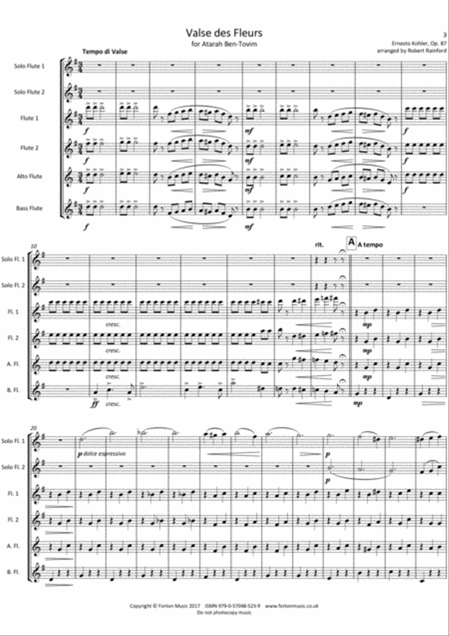 Valse des Fleurs Flute scores gallery preview page 3