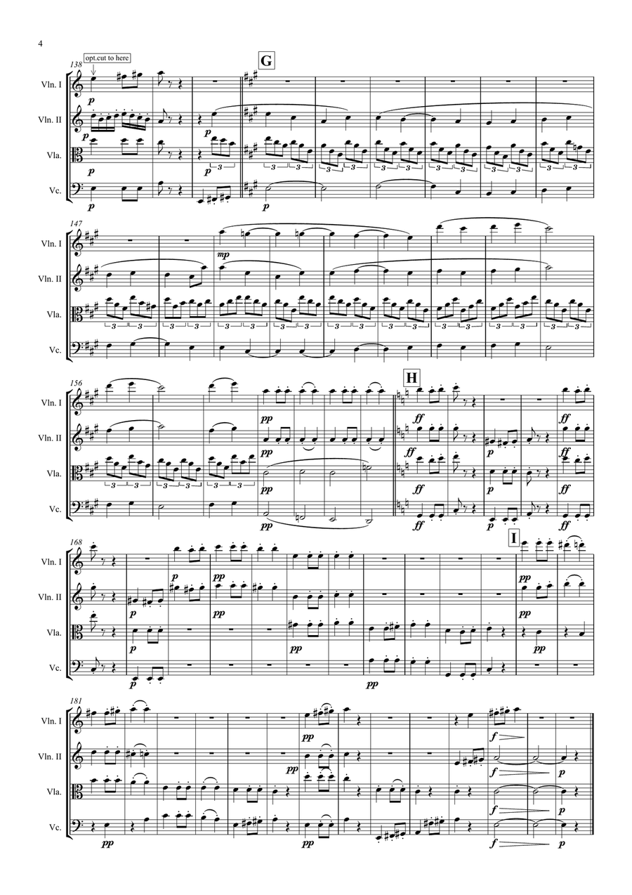 Beethoven: Symphony No.7 Op.92 Mvt.II Allegretto - string quartet String Quartet scores gallery preview page 6
