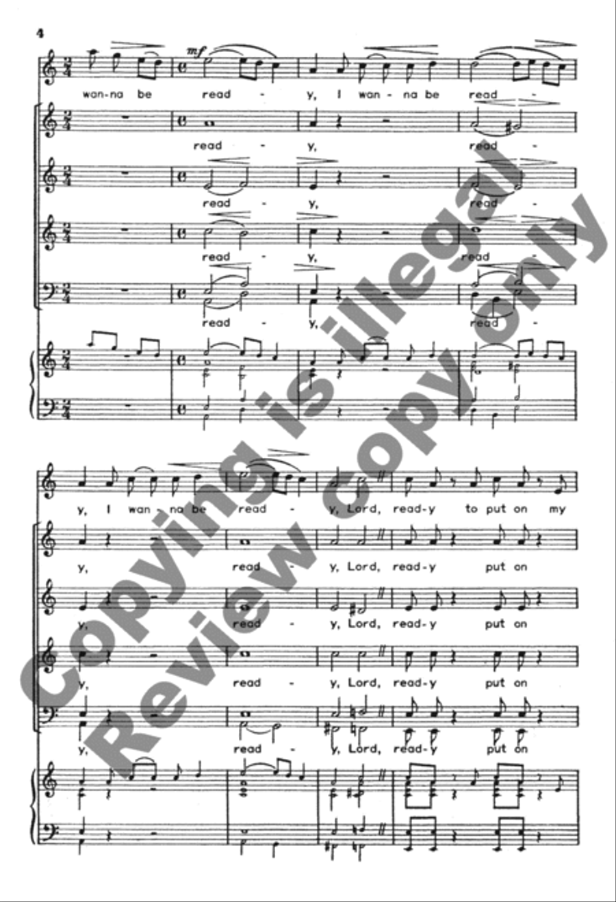 I Wanna be Ready 4-Part scores gallery preview page 4