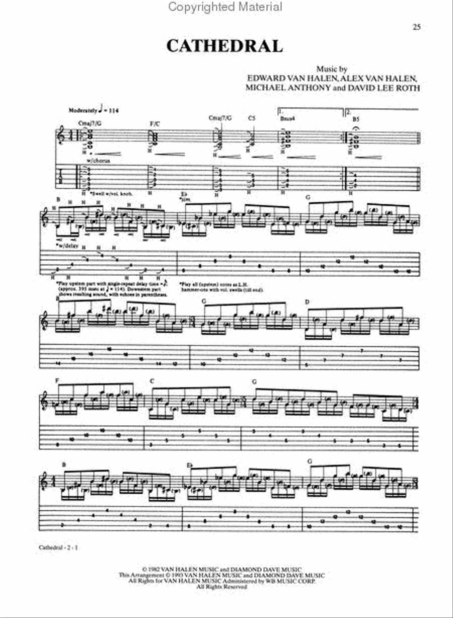 Van Halen – Diver Down Electric Guitar scores gallery preview page 4