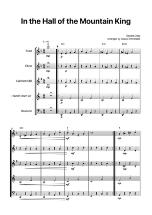 In the Hall of the Mountain King - Woodwind Quintet with Chord Notations