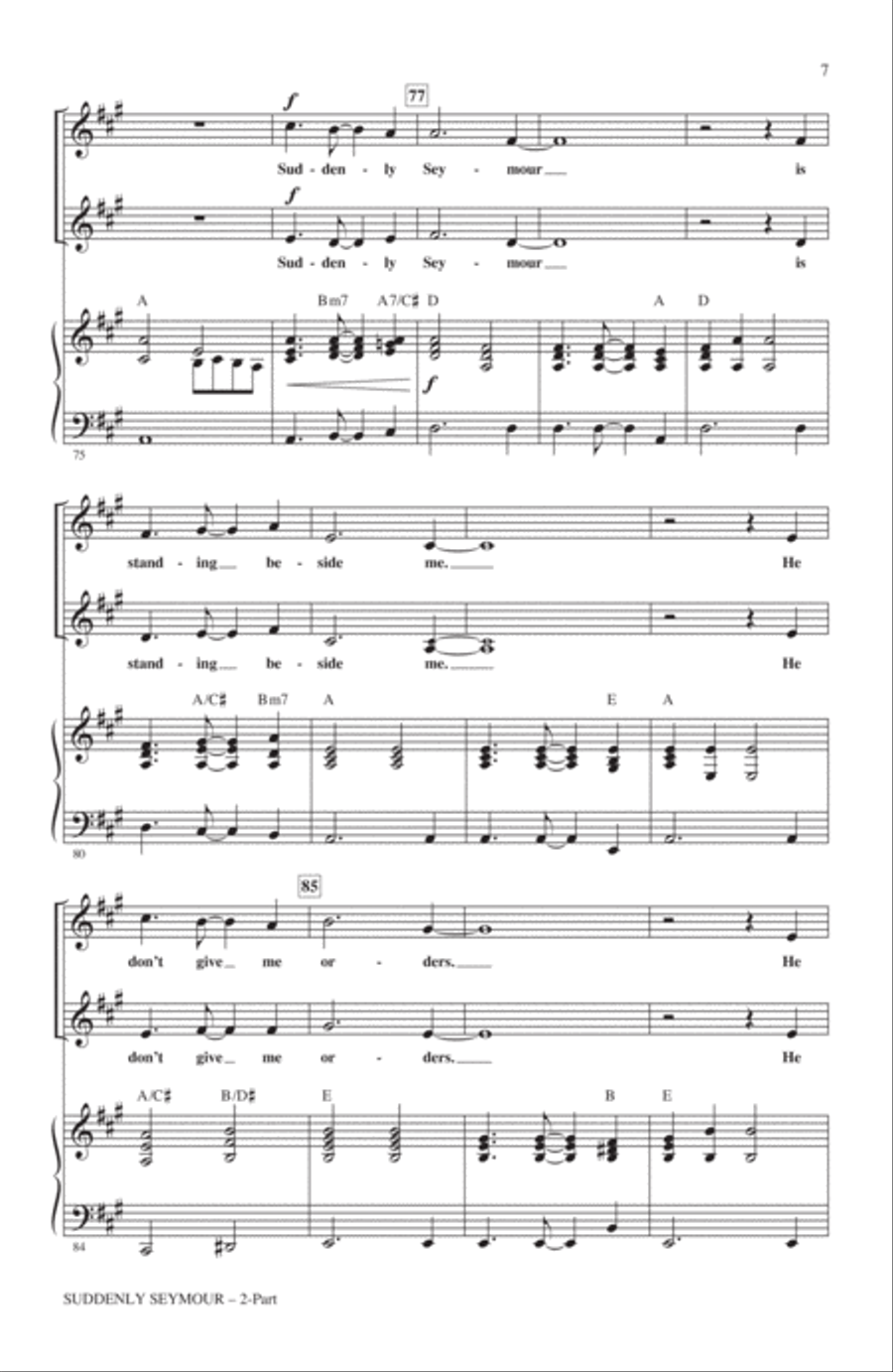 Suddenly Seymour (from Little Shop of Horrors) (arr. Alan Billingsley) 2-Part scores gallery preview page 6