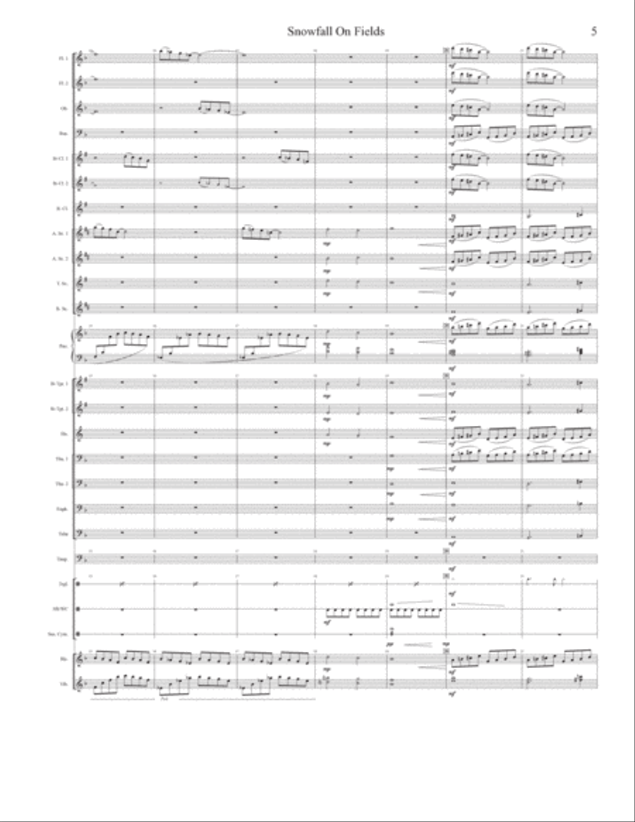 Snowfall On Fields Concert Band scores gallery preview page 5