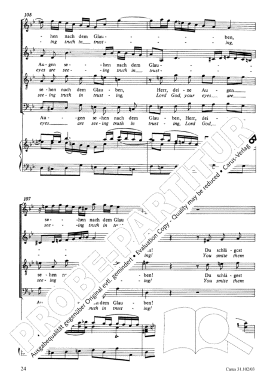 Lord God, your eyes are seeing truth in trusting (Herr, deine Augen sehen nach dem Glauben) ATB scores gallery preview page 25