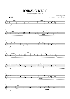 Wagner • Here Comes the Bride (Bridal Chorus) from Lohengrin | flute sheet music