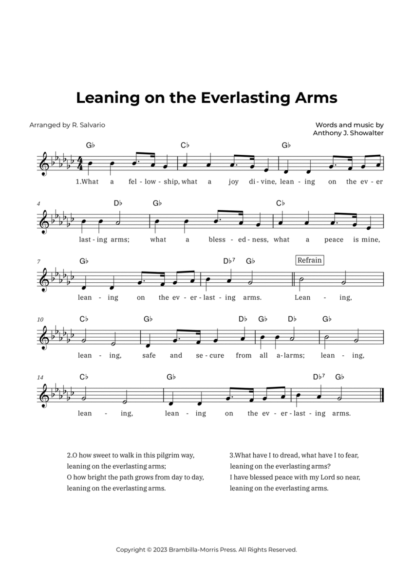 Leaning on the Everlasting Arms (Key of G-Flat Major) image number null