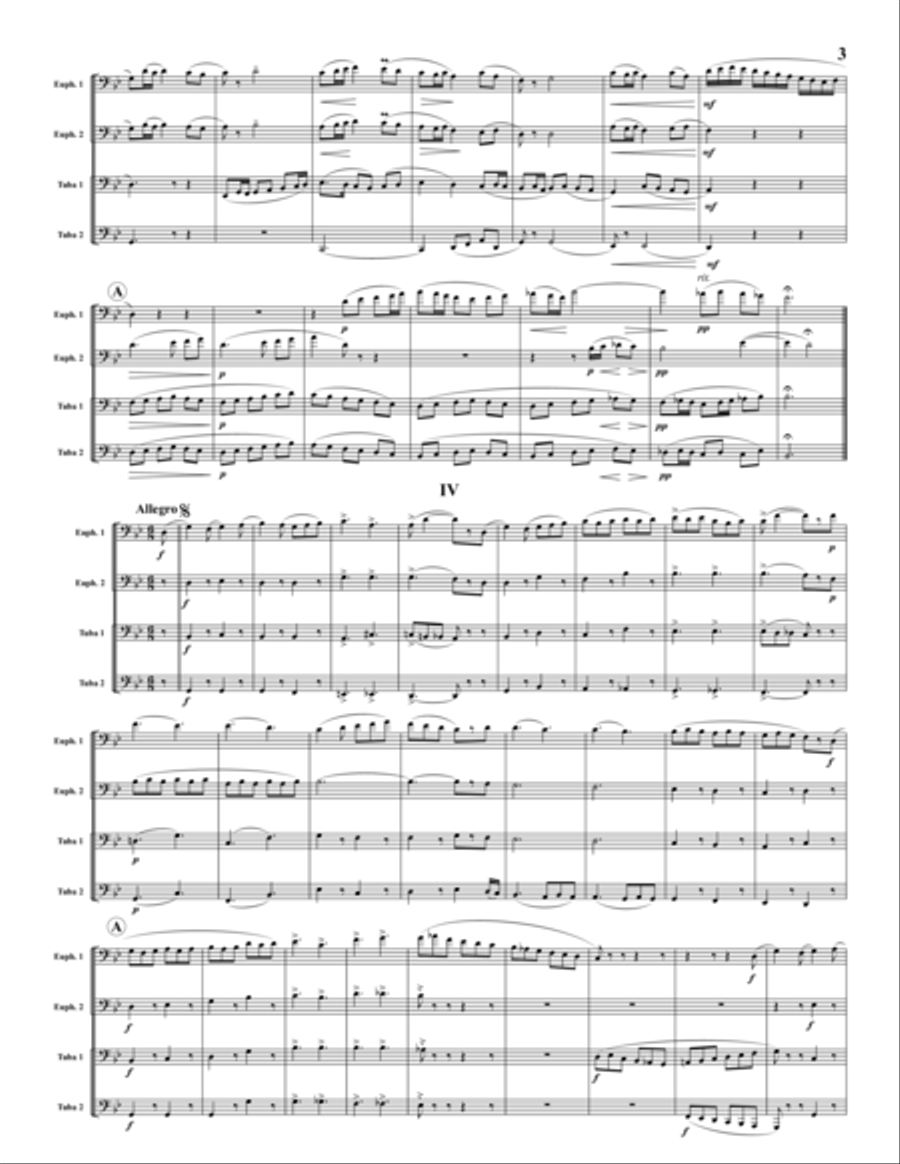 Four Pieces for Tuba Quartet EETT scores gallery preview page 4