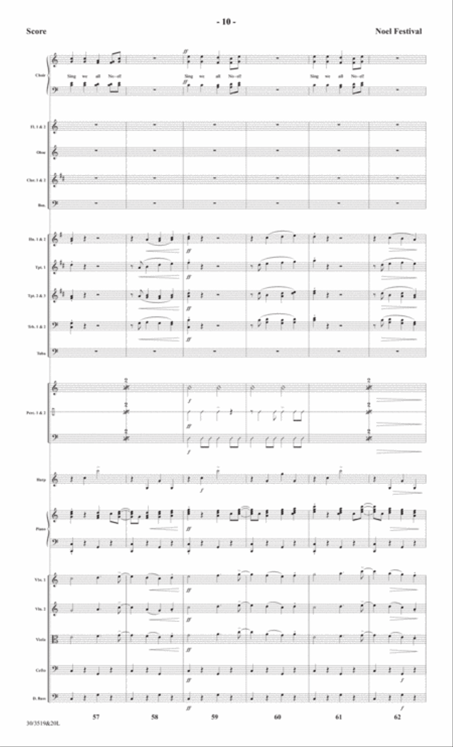 Noel Festival - Orchestral Score and Parts Choir scores gallery preview page 12