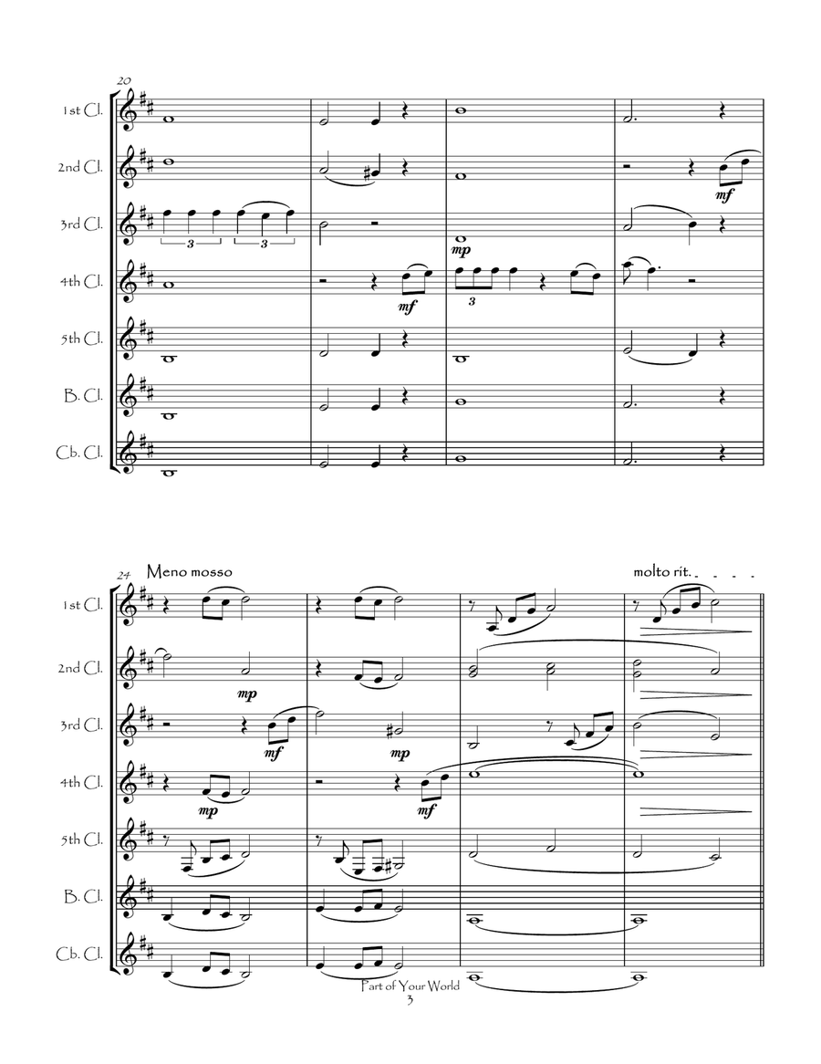 Part Of Your World Woodwind Ensemble scores gallery preview page 5