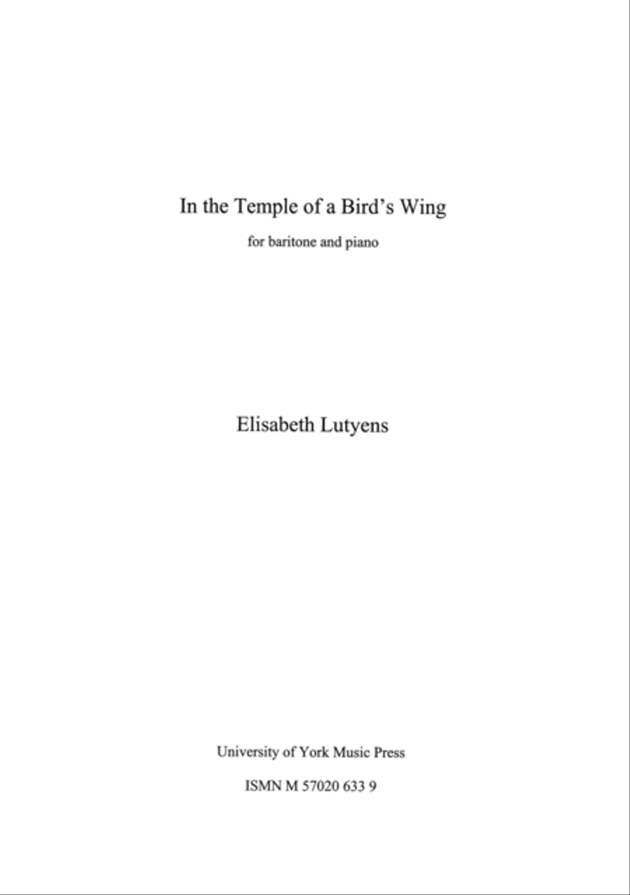 In the Temple of a Bird's Wing Op.37 Baritone Voice scores gallery preview page 1