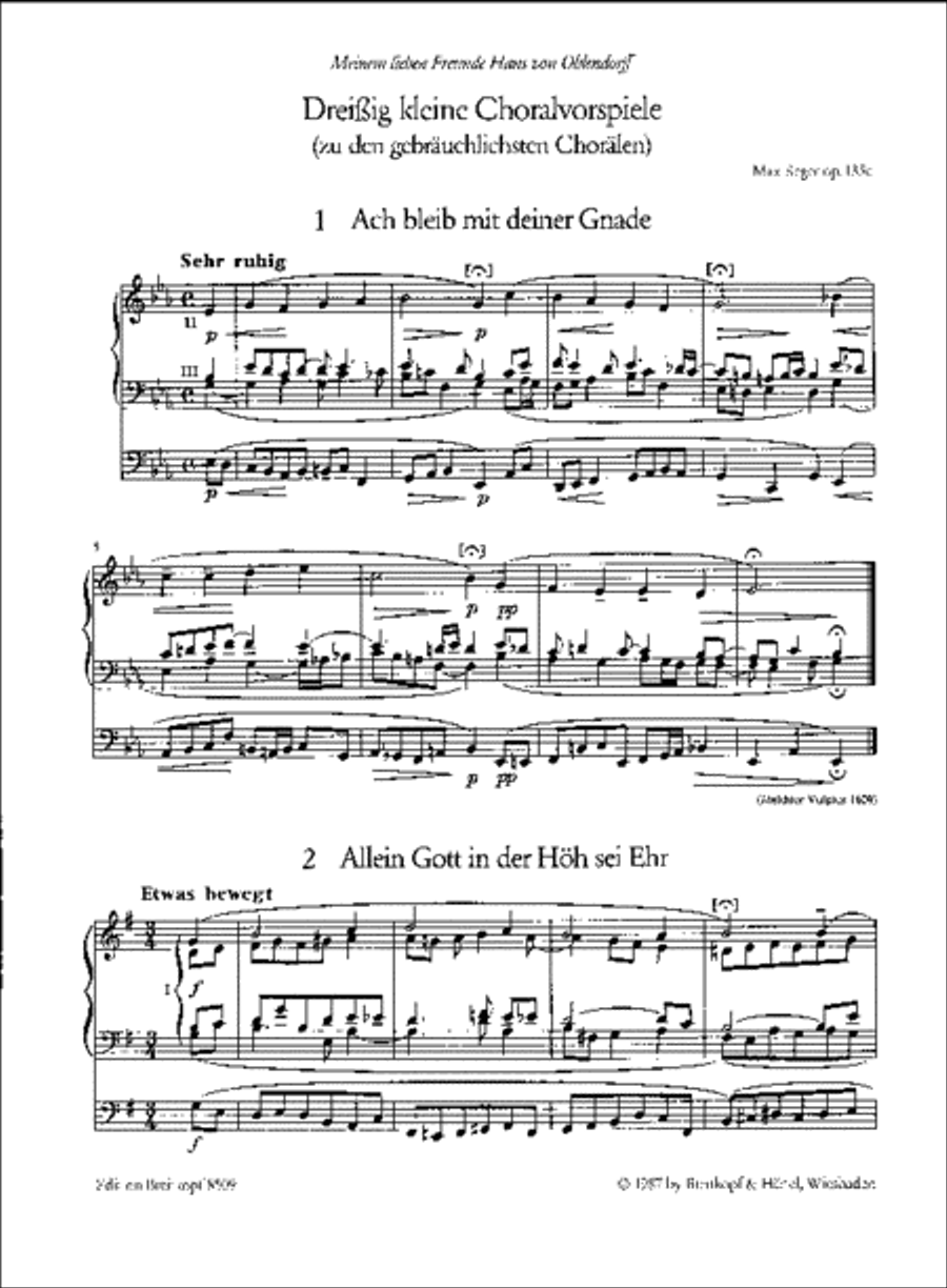 30 Little Chorale Preludes Op. 135a Organ scores gallery preview page 2