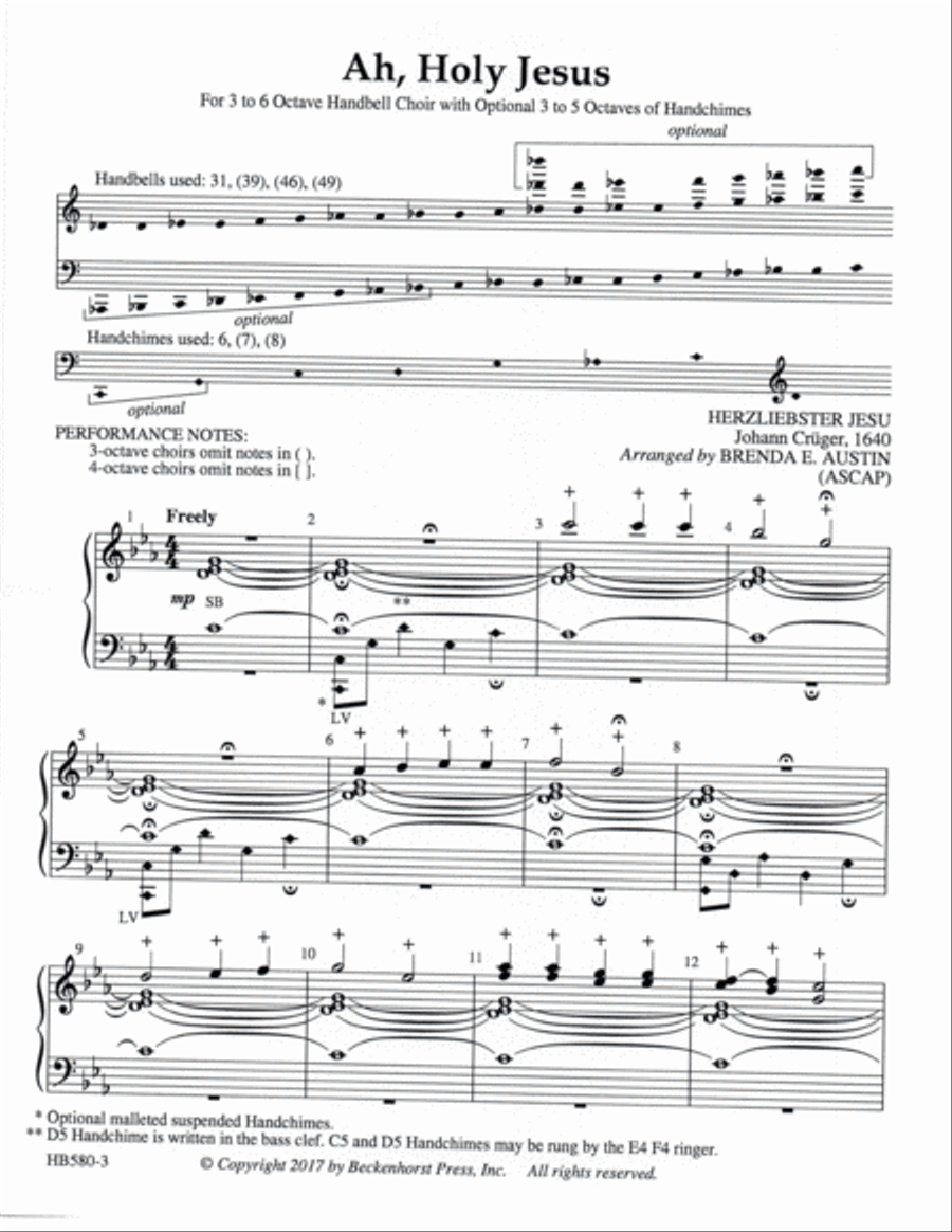 Ah, Holy Jesus - Austin 5-Octaves scores gallery preview page 2