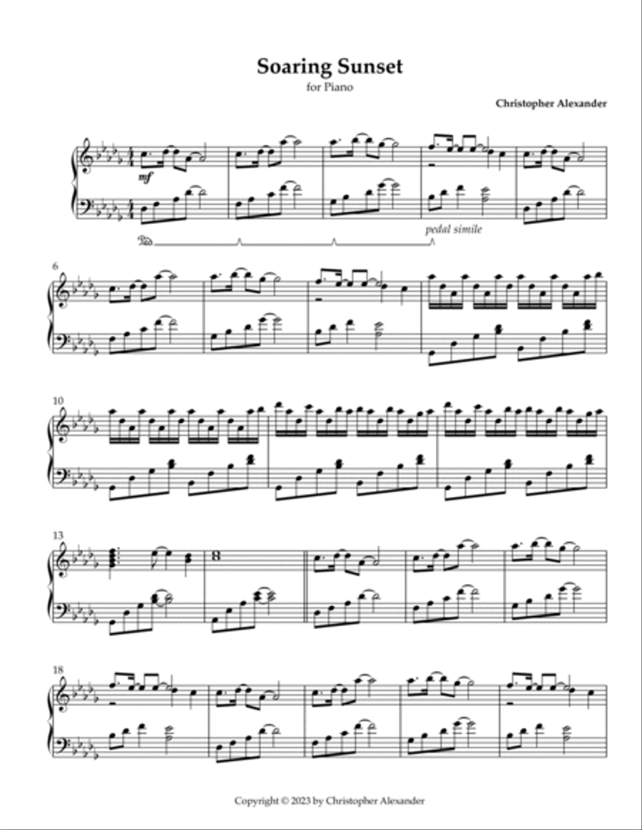 Soaring Sunsets Piano Solo scores gallery preview page 2