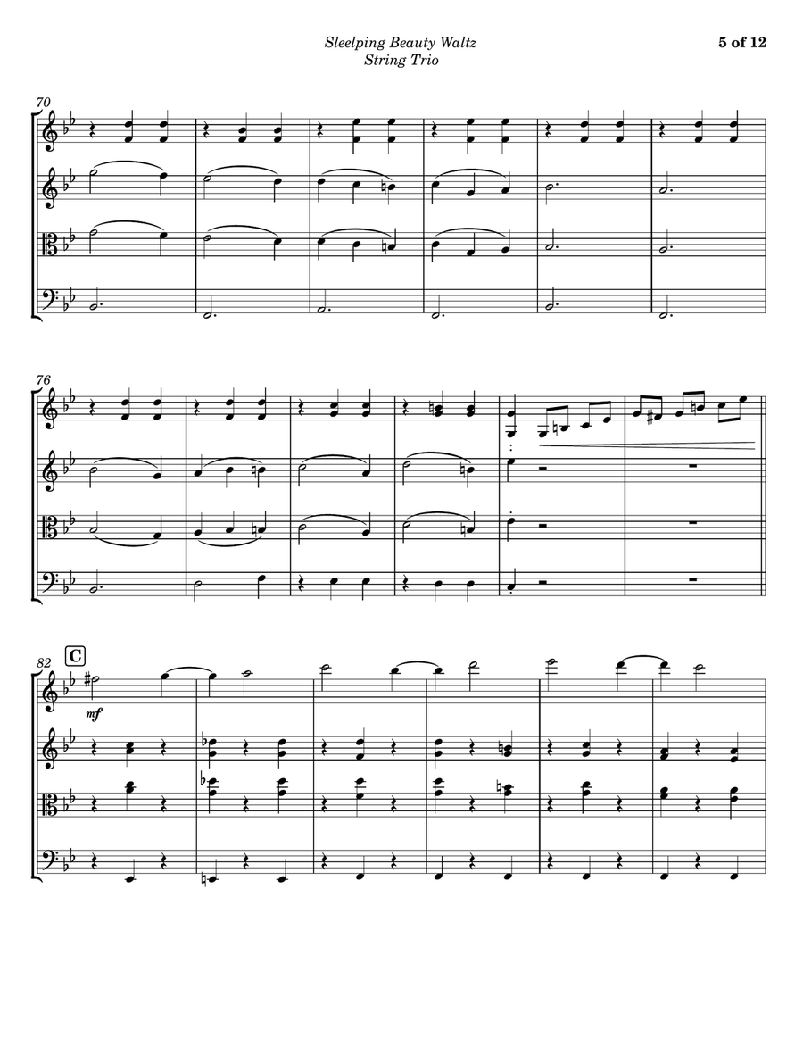 Sleeping Beauty - Waltz (String Trio) String Trio scores gallery preview page 5