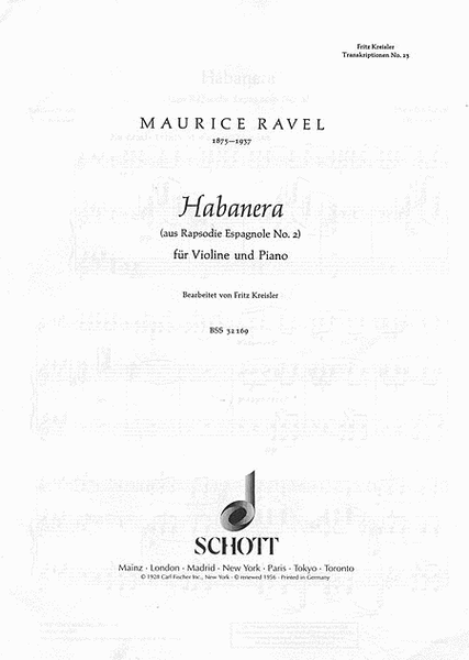Kreisler Tr23 Ravel Habanera V