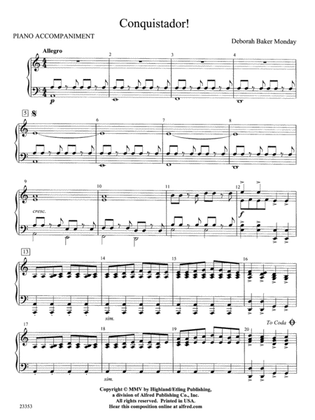 Conquistador!: Piano Accompaniment