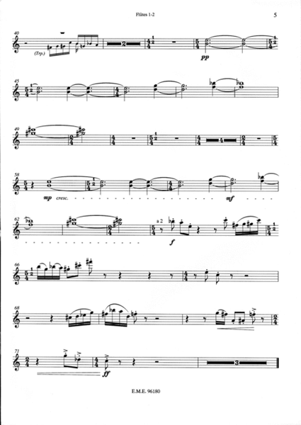 Five Pieces for orchestra (parts)