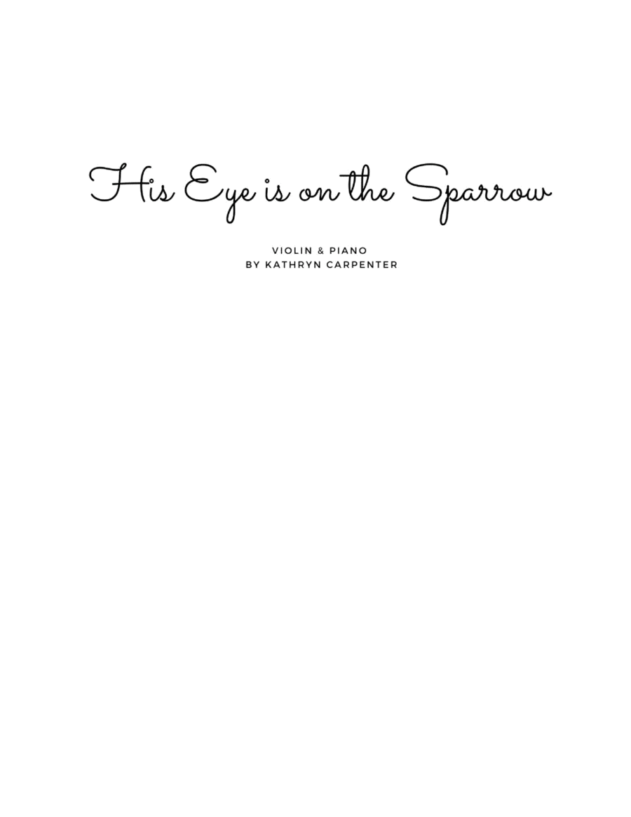 His Eye is on the Sparrow (Advanced Piano & Violin) Violin Solo scores gallery preview page 1