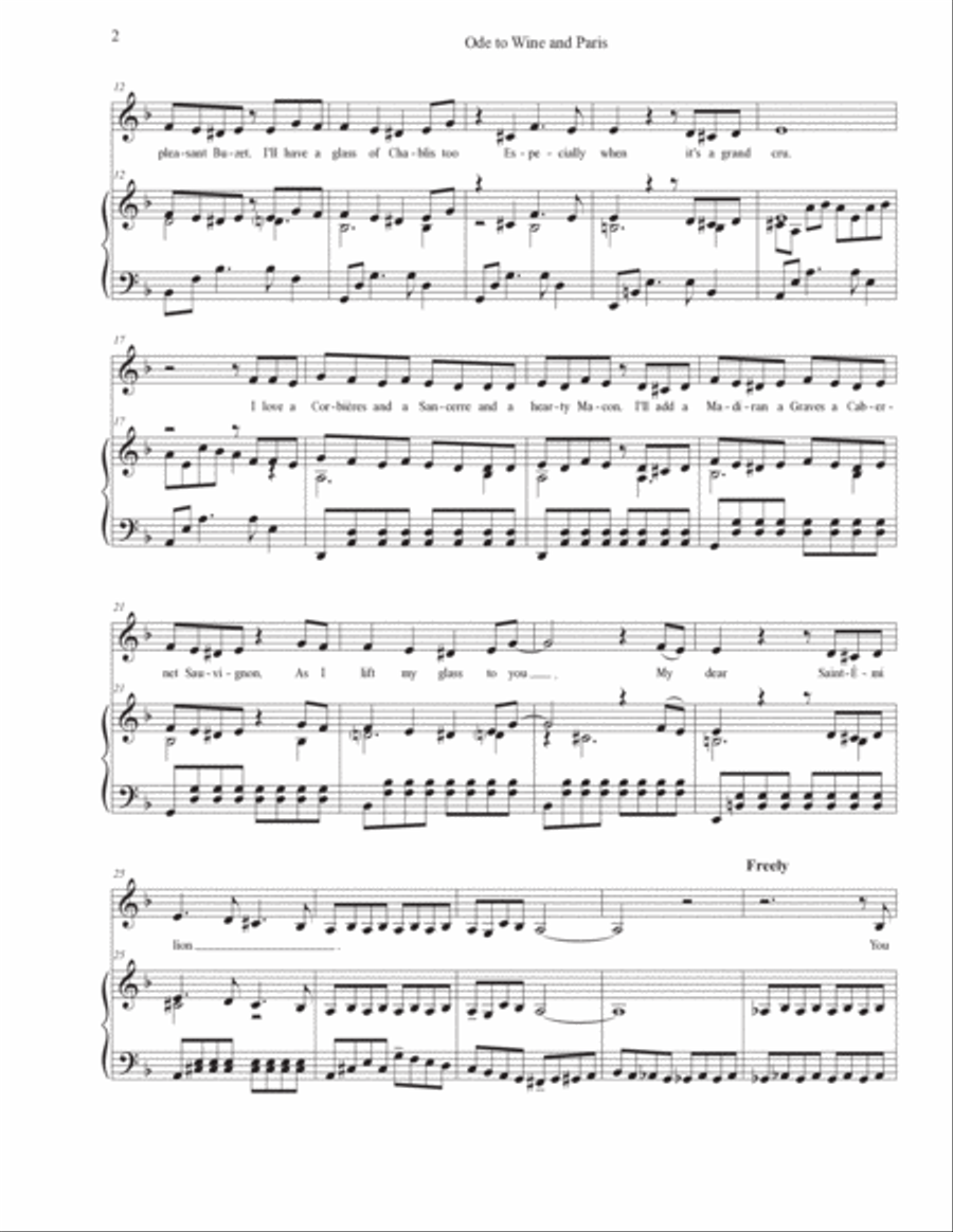 Ode to Wine and Paris Voice scores gallery preview page 2