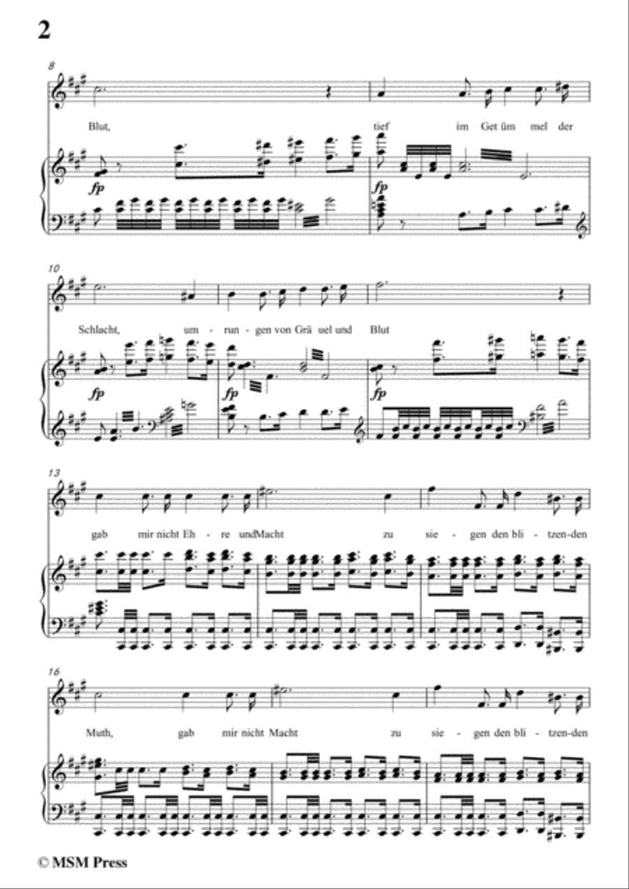 Schubert-Tief im Getümmel der Schlacht,in f sharp minor,for Voice&Piano image number null