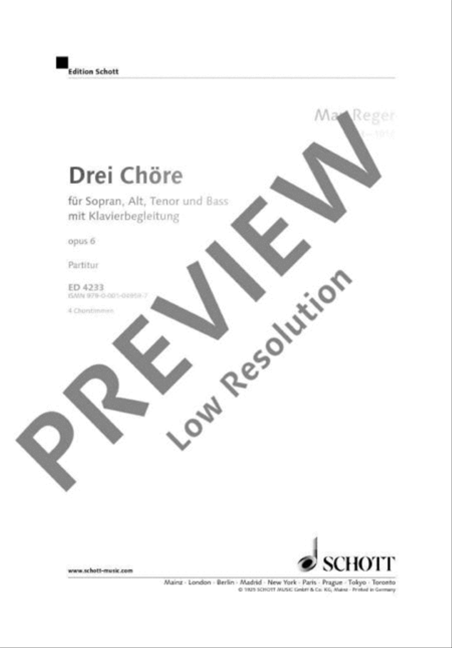 Drei Chöre 4-Part scores gallery preview page 2