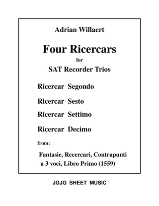 Four Renaissance Ricercars for SAT Recorder Trios