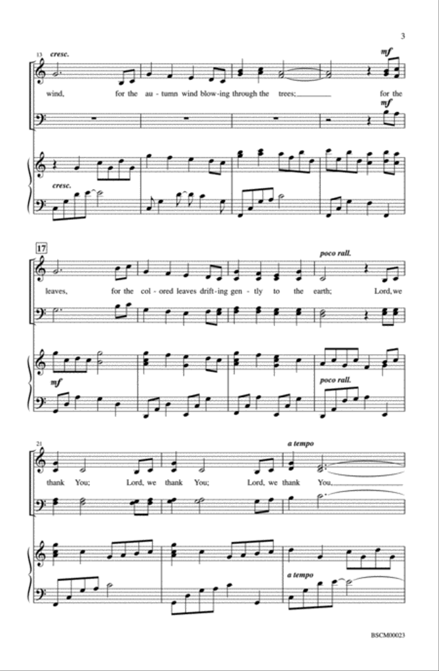 For the Autumn Sky For the Autumn Sky 4-Part scores gallery preview page 3