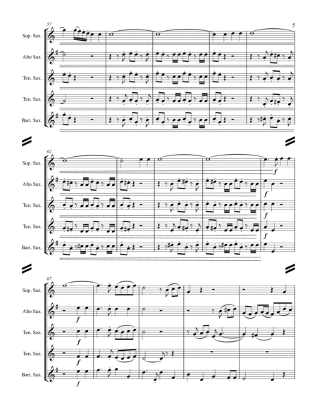 Handel - Hallelujah Chorus from Messiah (for Saxophone Quintet SATTB) image number null