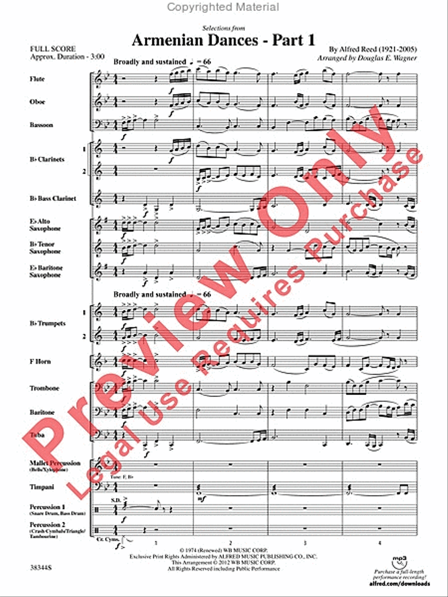 Armenian Dances, Part 1, Selections from Concert Band scores gallery preview page 4