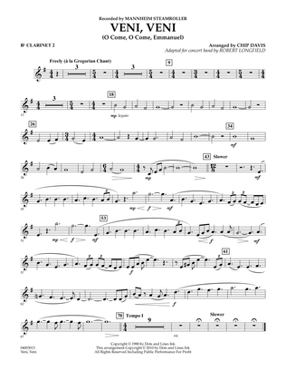 Veni, Veni (O Come, O Come Emmanuel) - Bb Clarinet 2