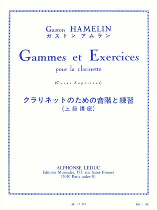 Book cover for Gammes et Exercises pour la Clarinette
