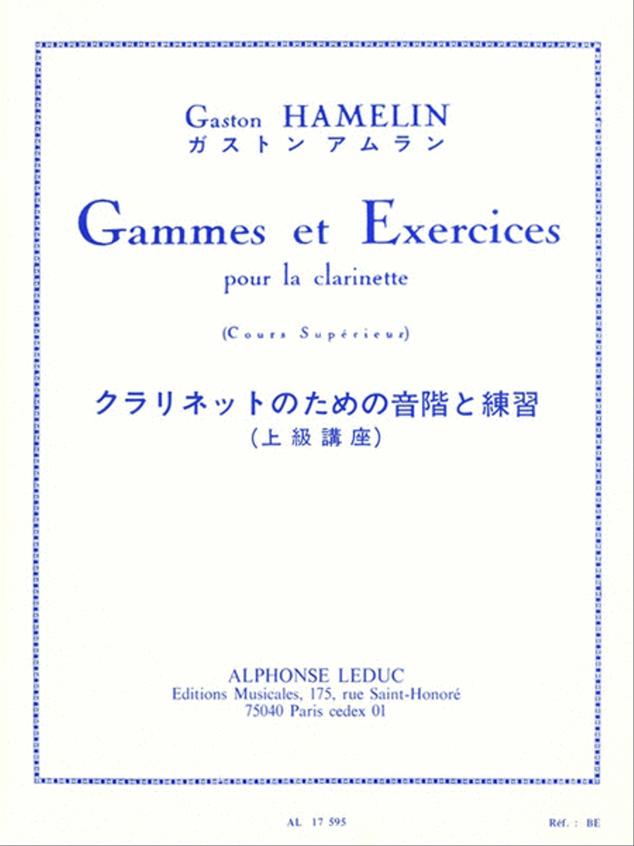 Gammes et Exercises pour la Clarinette