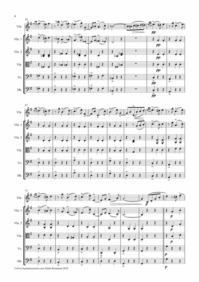 Kriesler Schön Rosmarin for Violin and String Orchestra image number null