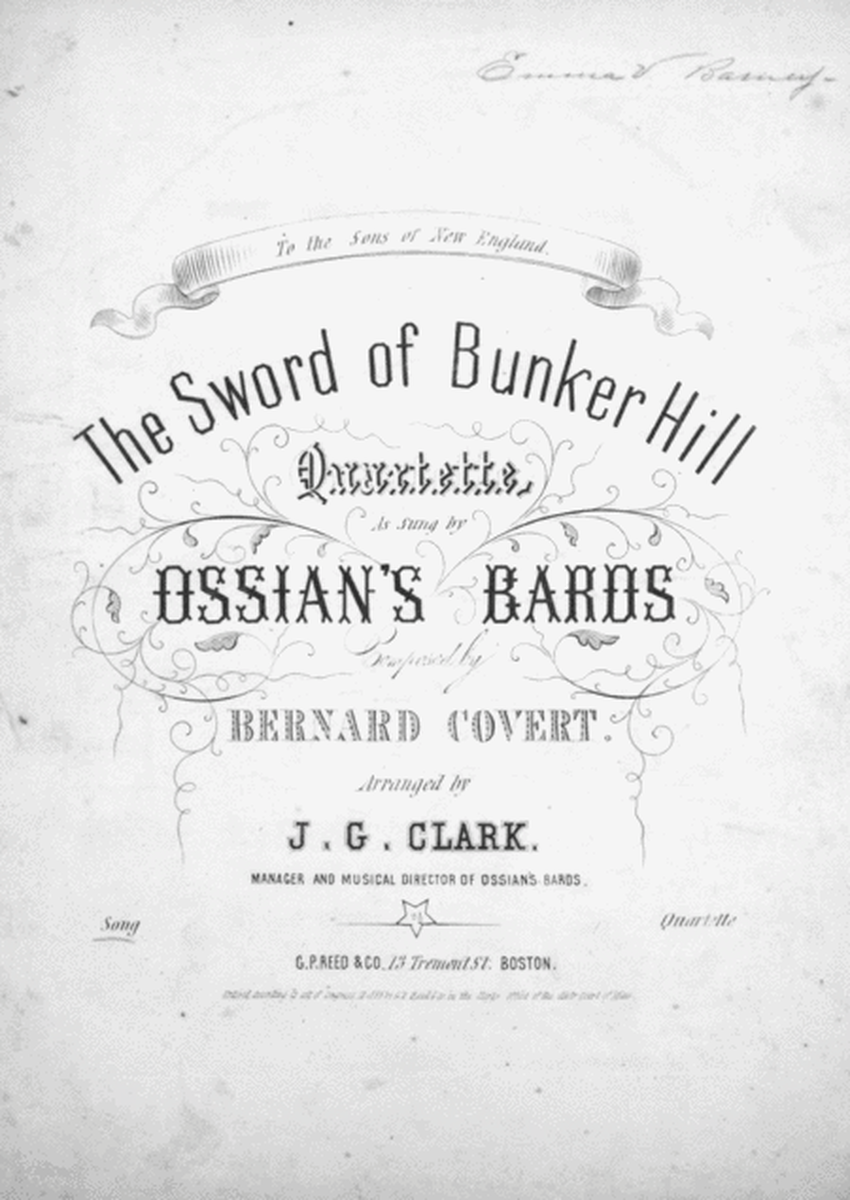 The Sword of Bunker Hill. Quartette