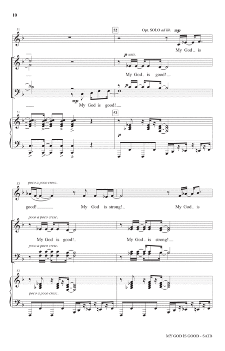 My God Is Good (arr. Joel Raney) 4-Part scores gallery preview page 9