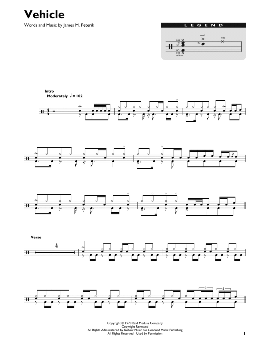 Vehicle Vehicle Drum Set scores gallery preview page 1
