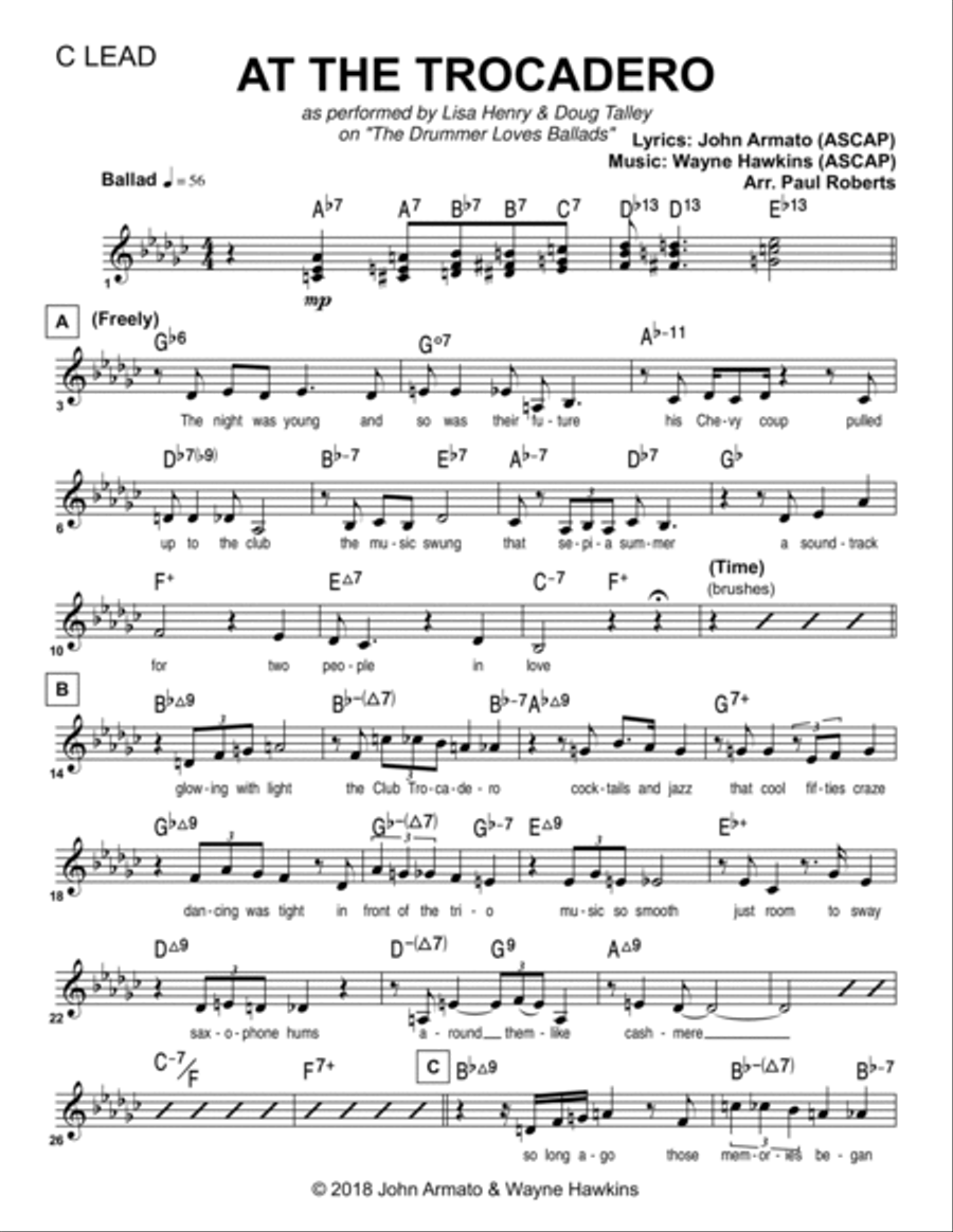 At the Trocadero Jazz Ensemble scores gallery preview page 3