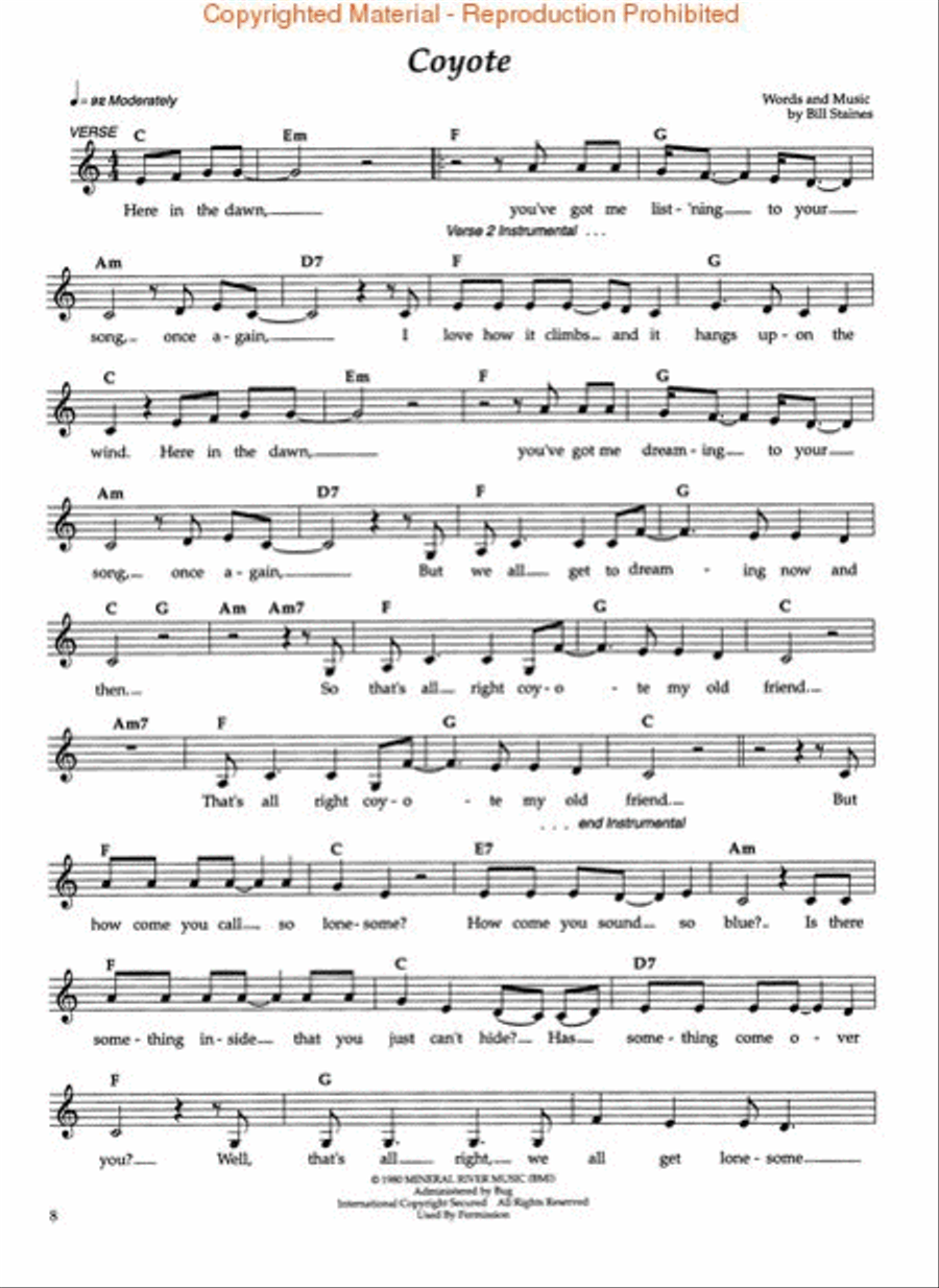 The Songs of Bill Staines – Music to Me Acoustic Guitar scores gallery preview page 3