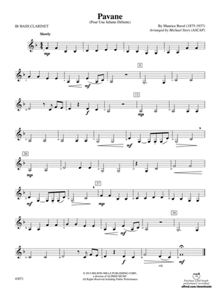 Pavane: B-flat Bass Clarinet