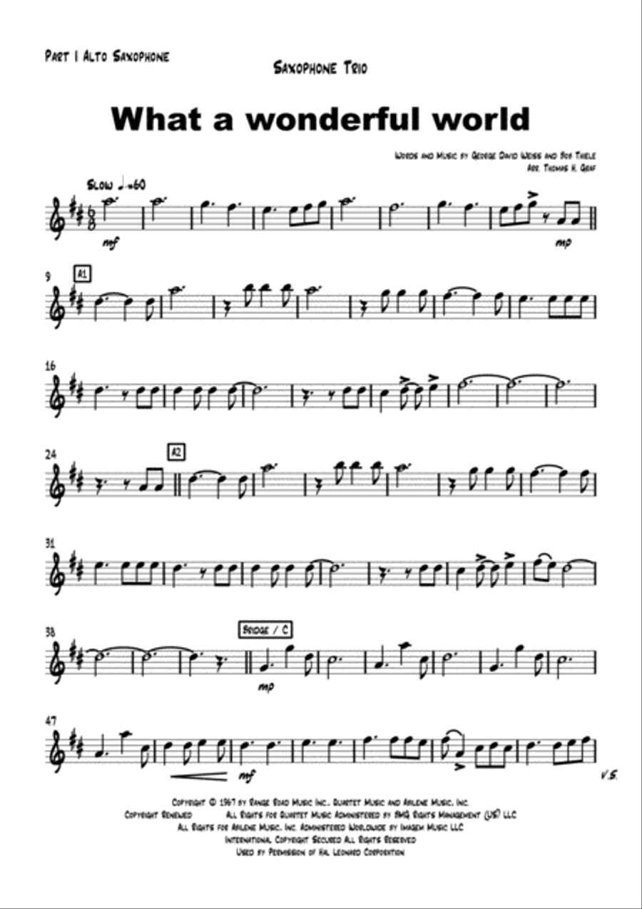 What A Wonderful World Woodwind Trio scores gallery preview page 5