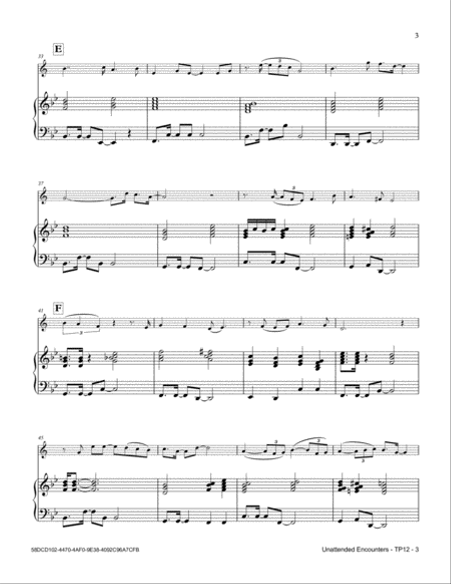 Unattended Encounters Unattended Encounters Trumpet Solo scores gallery preview page 3