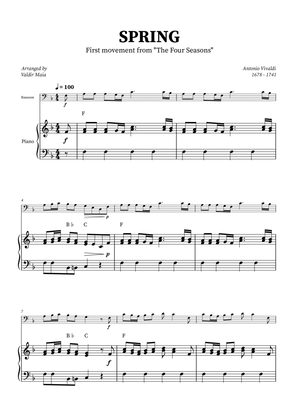 Spring - The Four Seasons for Bassoon with Piano Accompaniment (+ CHORDS)