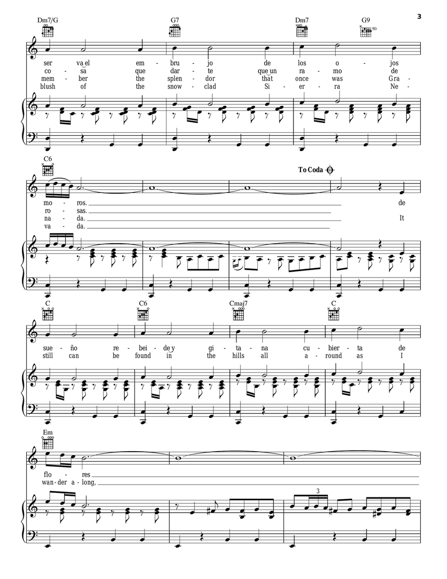 Granada Piano, Vocal, Guitar scores gallery preview page 3