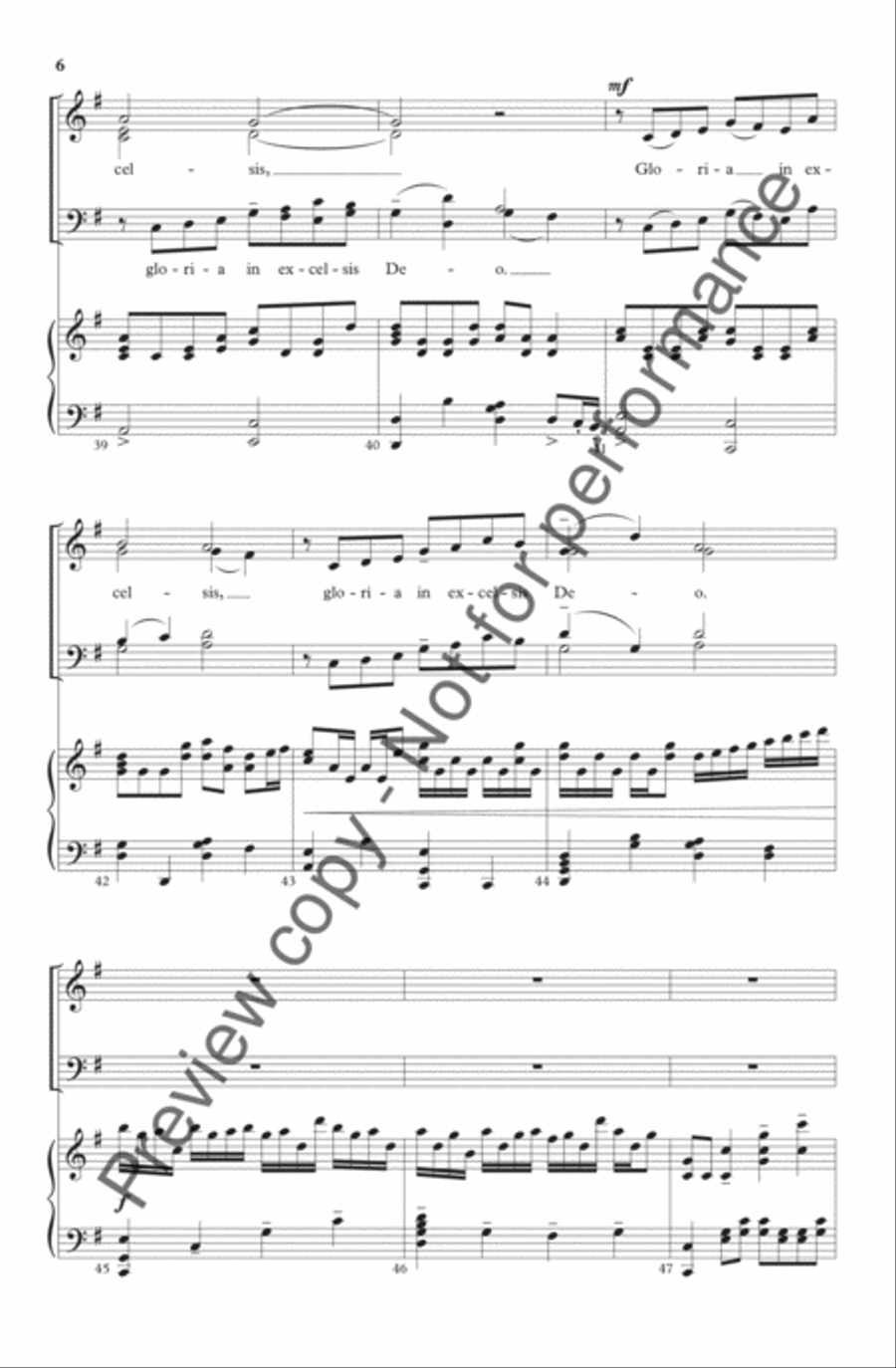 Gloria in Excelsis (from LUX) 4-Part scores gallery preview page 6